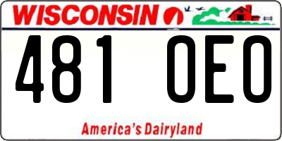 WI license plate 481OEO