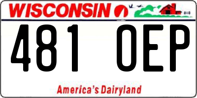WI license plate 481OEP