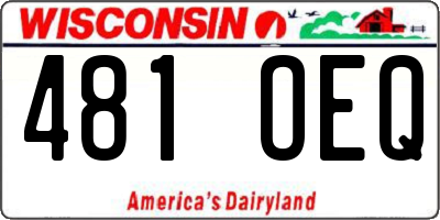 WI license plate 481OEQ