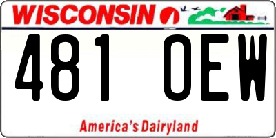 WI license plate 481OEW