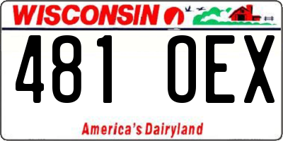 WI license plate 481OEX