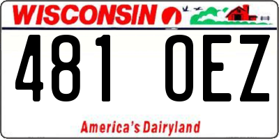 WI license plate 481OEZ
