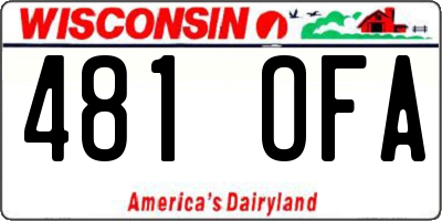 WI license plate 481OFA