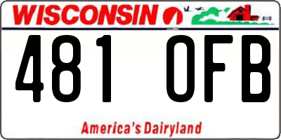 WI license plate 481OFB