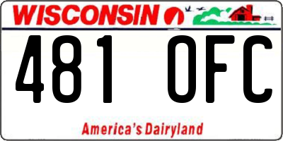 WI license plate 481OFC