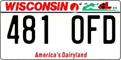 WI license plate 481OFD