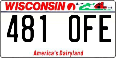 WI license plate 481OFE