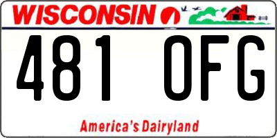 WI license plate 481OFG