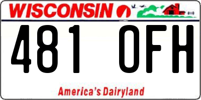 WI license plate 481OFH