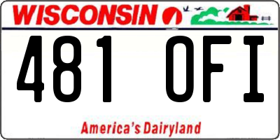 WI license plate 481OFI