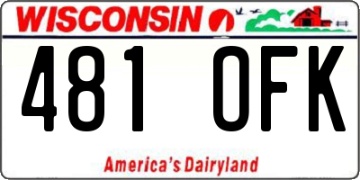 WI license plate 481OFK