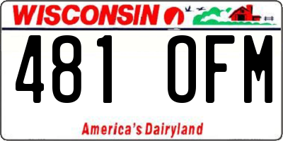 WI license plate 481OFM