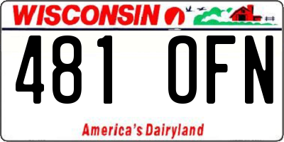 WI license plate 481OFN