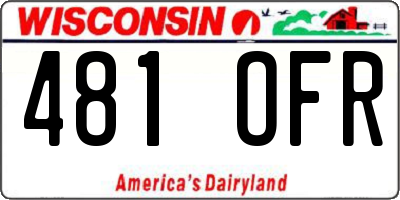 WI license plate 481OFR