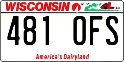 WI license plate 481OFS