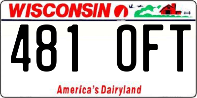 WI license plate 481OFT