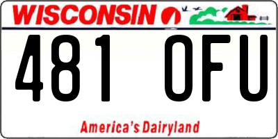 WI license plate 481OFU