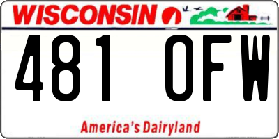 WI license plate 481OFW