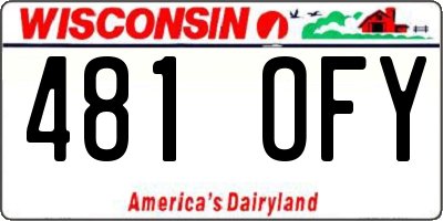 WI license plate 481OFY