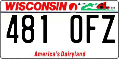 WI license plate 481OFZ