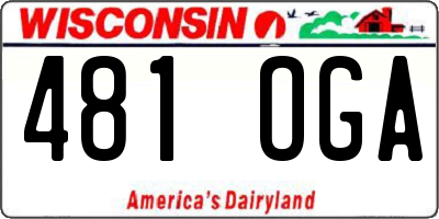 WI license plate 481OGA