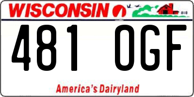 WI license plate 481OGF