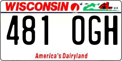 WI license plate 481OGH