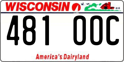 WI license plate 481OOC