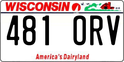 WI license plate 481ORV