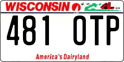 WI license plate 481OTP