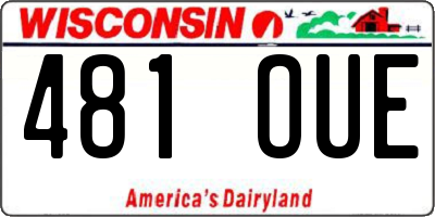 WI license plate 481OUE