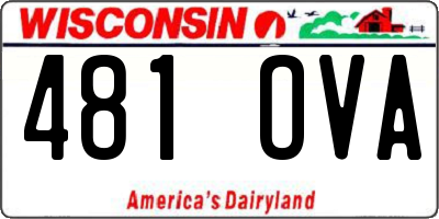 WI license plate 481OVA