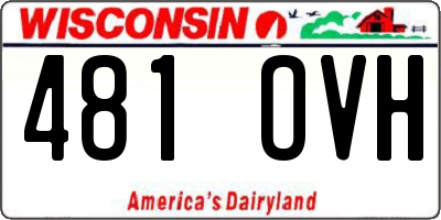 WI license plate 481OVH
