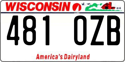 WI license plate 481OZB