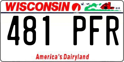 WI license plate 481PFR