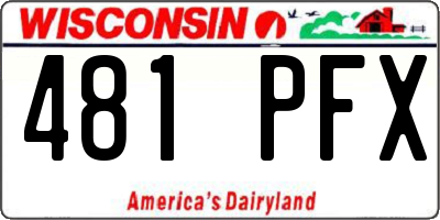WI license plate 481PFX