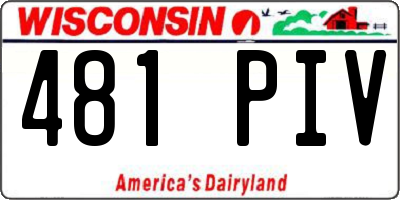 WI license plate 481PIV