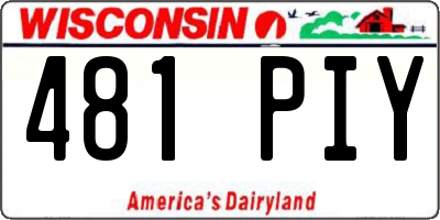 WI license plate 481PIY