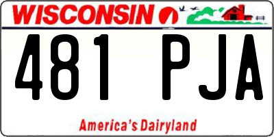 WI license plate 481PJA