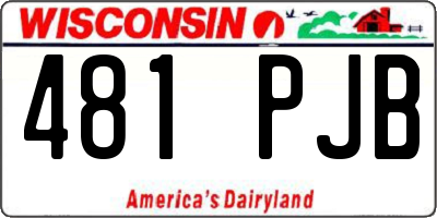 WI license plate 481PJB