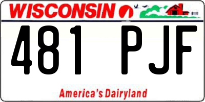 WI license plate 481PJF