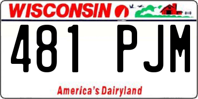 WI license plate 481PJM