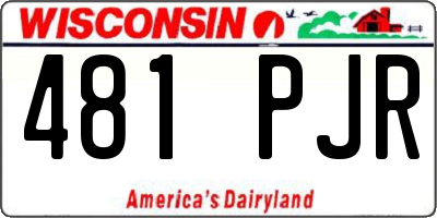 WI license plate 481PJR