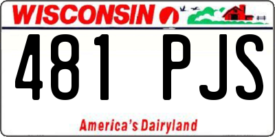 WI license plate 481PJS