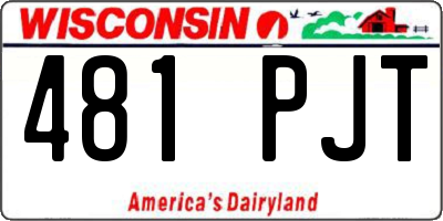 WI license plate 481PJT
