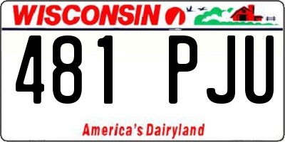 WI license plate 481PJU