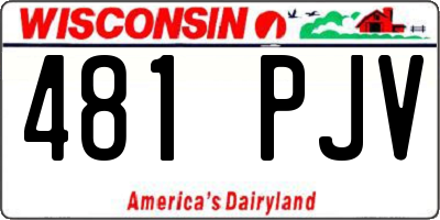 WI license plate 481PJV