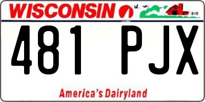WI license plate 481PJX