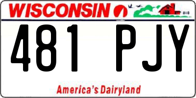 WI license plate 481PJY
