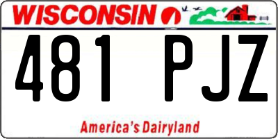 WI license plate 481PJZ